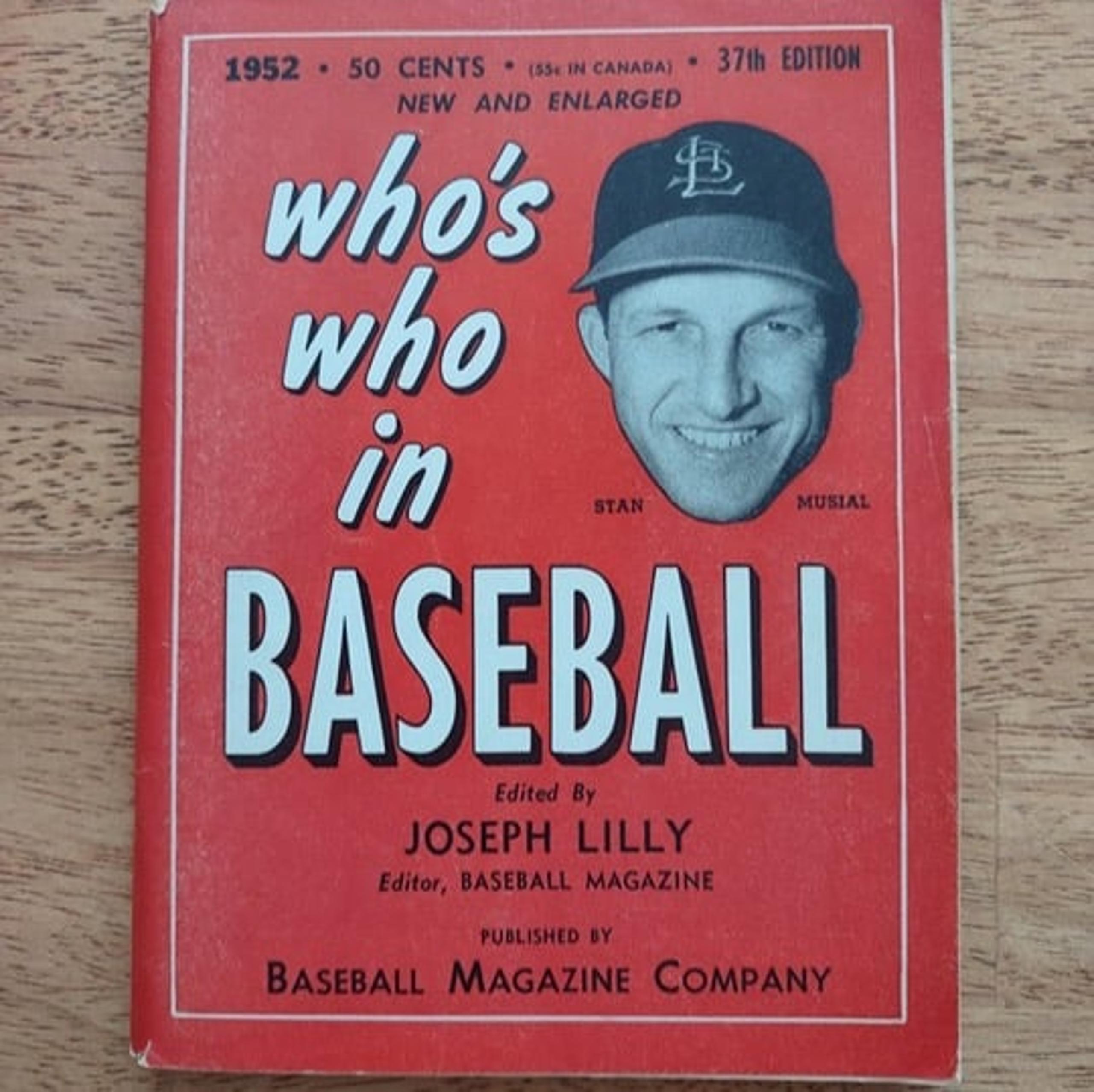 who's who in BASEBALL reference magazine 37th edition 1952
