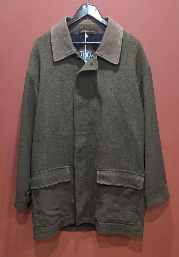 Leather collared topcoat by RBM