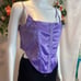 Corset Cami Top Zip Back Silky Lilac Bright Purple Size 4