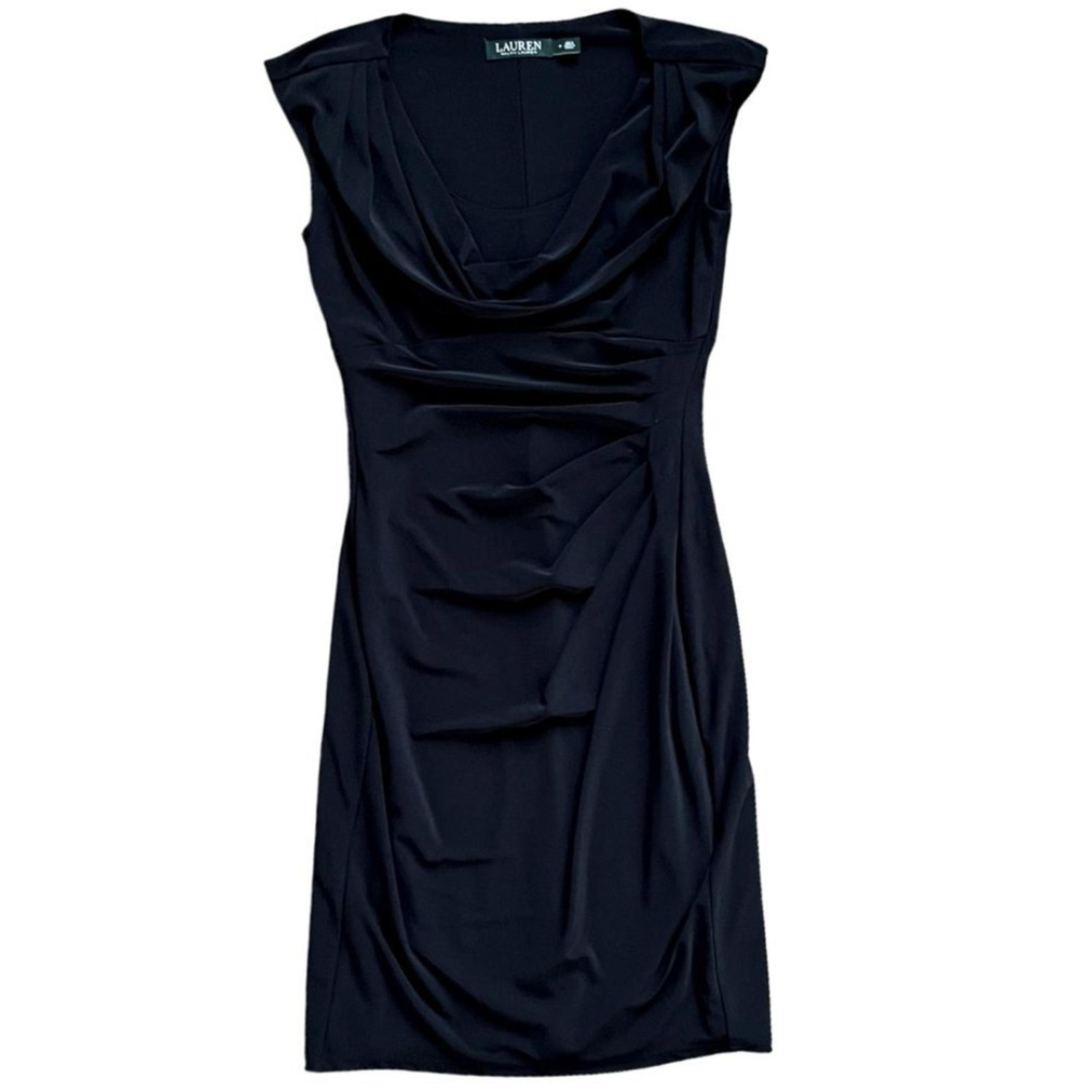 Lauren Ralph Lauren Black Cap Sleeve Dress Knee Length Lined Women's size 4