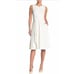 Calvin Klein Women’s Belted Fit & Flare Zip Front Dress in White Sz 4
