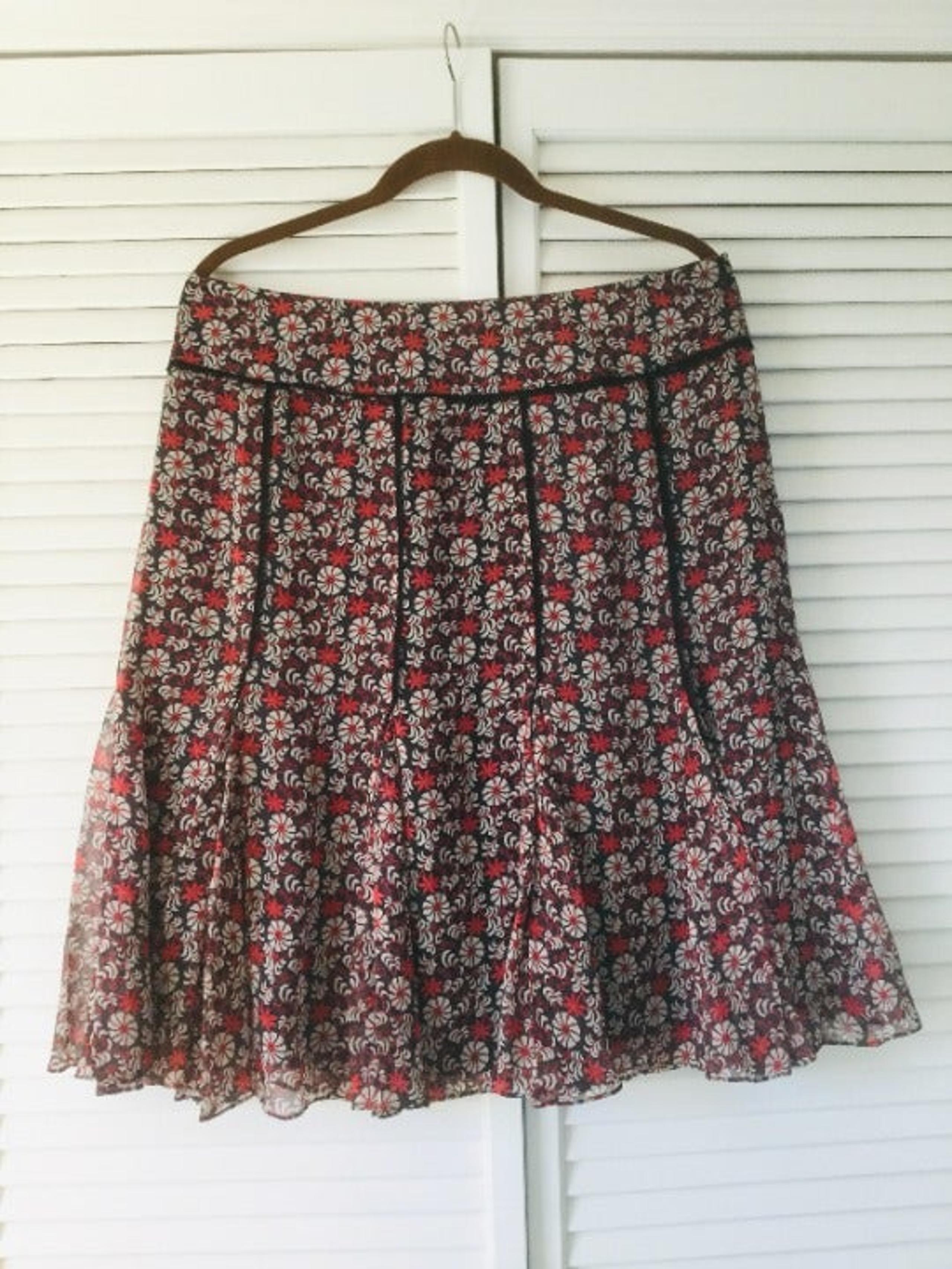 Dana Buchman 100% Silk Chiffon Fit-and-Flair Skirt – Size 12
