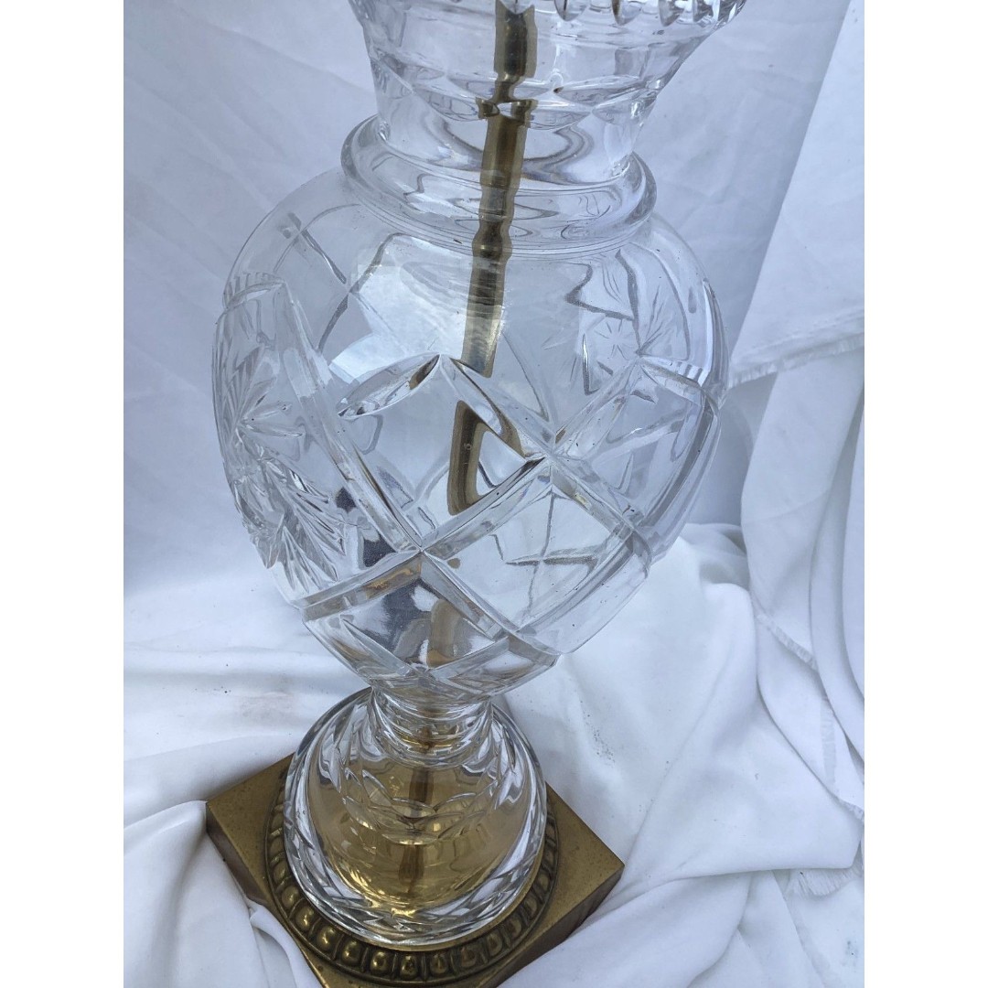 1443 1 Crystal Vintage Lamp Brass BAse