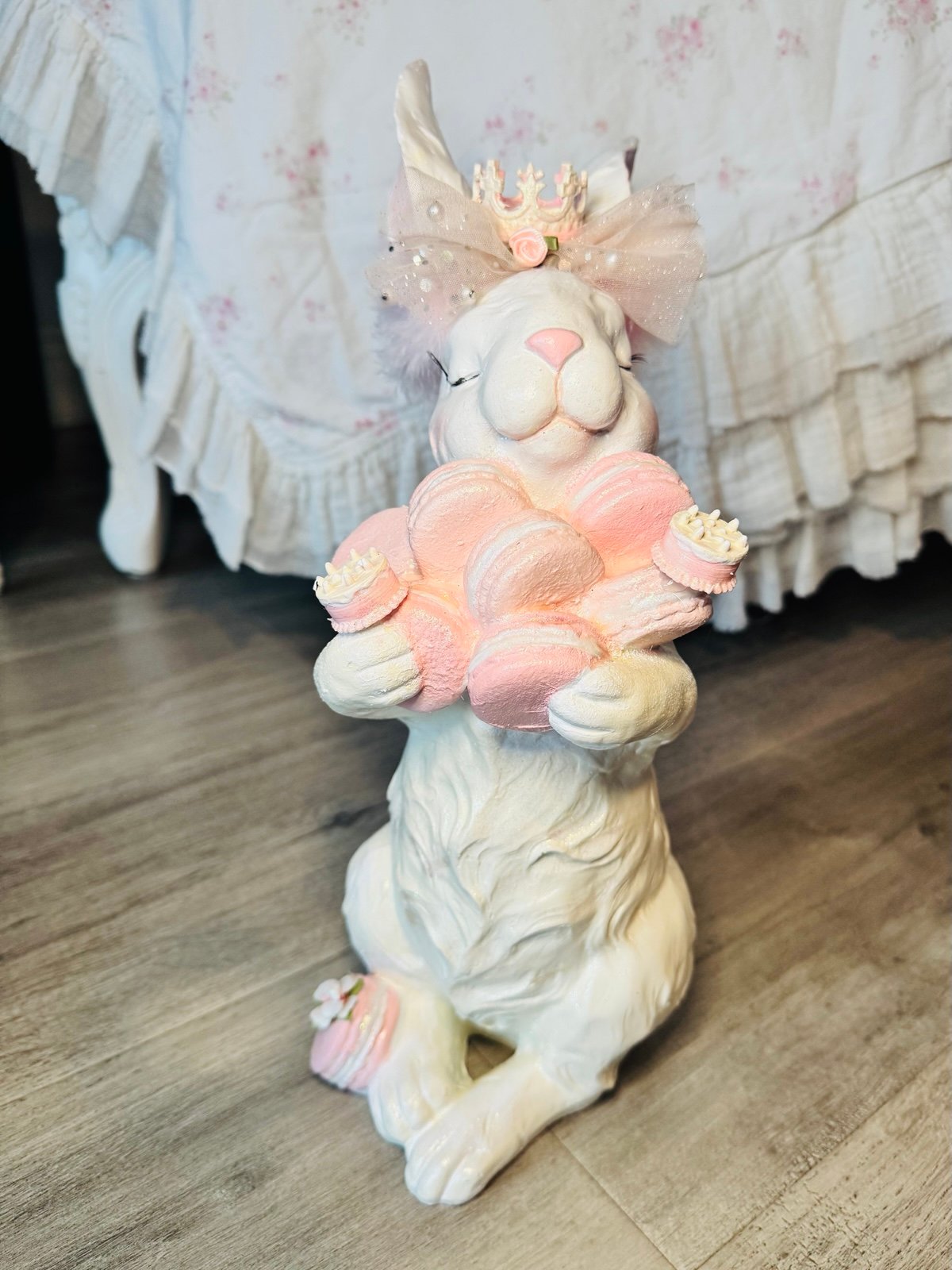 Easter Bunny Beige with pink macarons
