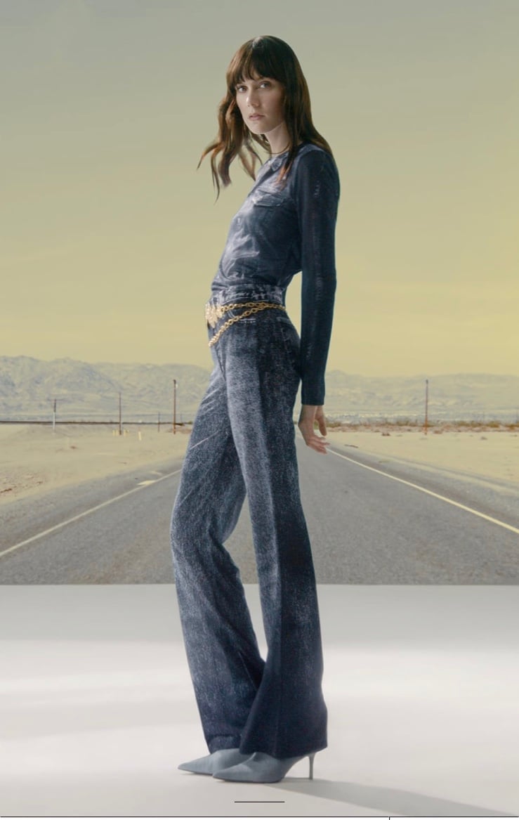 Zara set of denim-look shirt & leggings