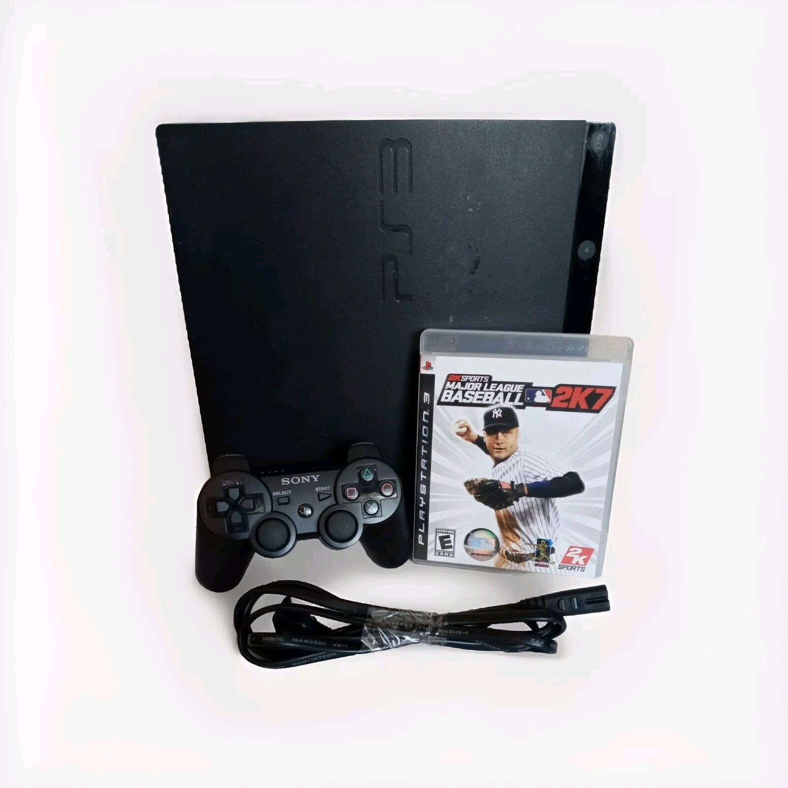 Sony PlayStation 3 Slim 160GB Black Console + Game/Controlle r/Cord BUNDLE