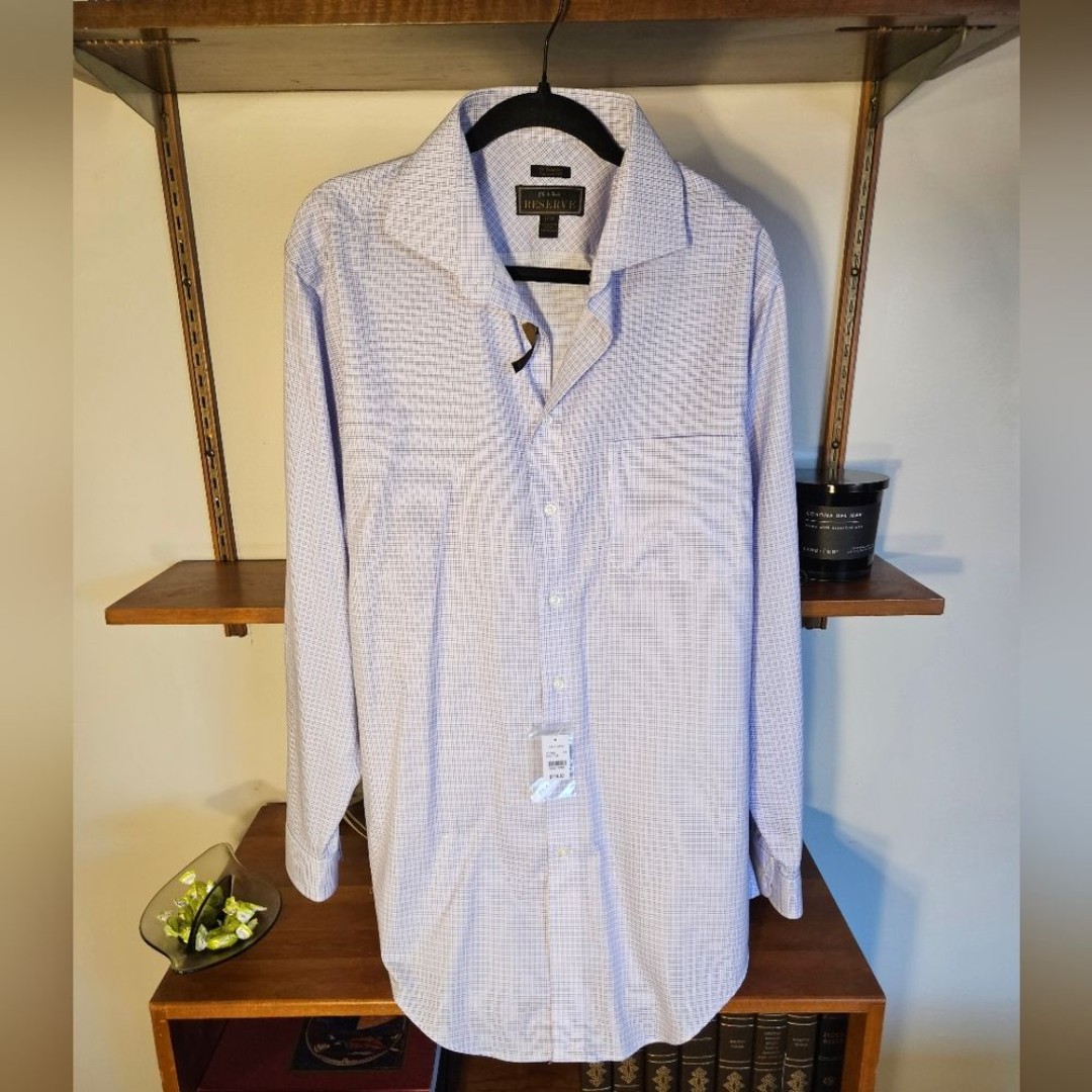 NWT Plaid Jos.A.Bank Reserve Egyptian Cotton Dress Shirt 17-36