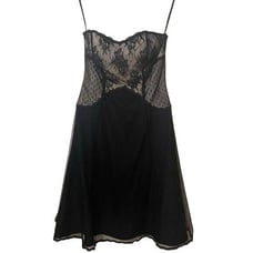 White House Black Market Dress Women's 2 Whimsygoth Coquette Edgy Black Lace