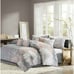 Madison Park Lola Queen Comforter shams skirt pillows Set Grey/Pink/White NEW