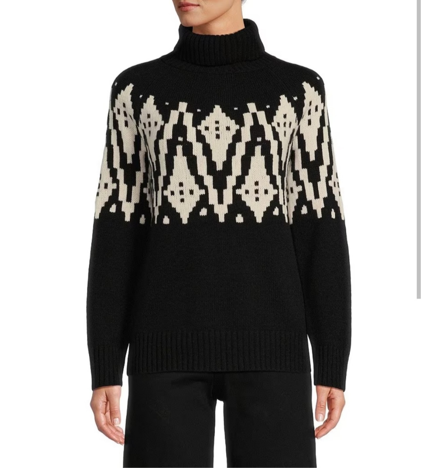 Antonio Melani Claire Fair Isle Cashmere Turtleneck Sweater