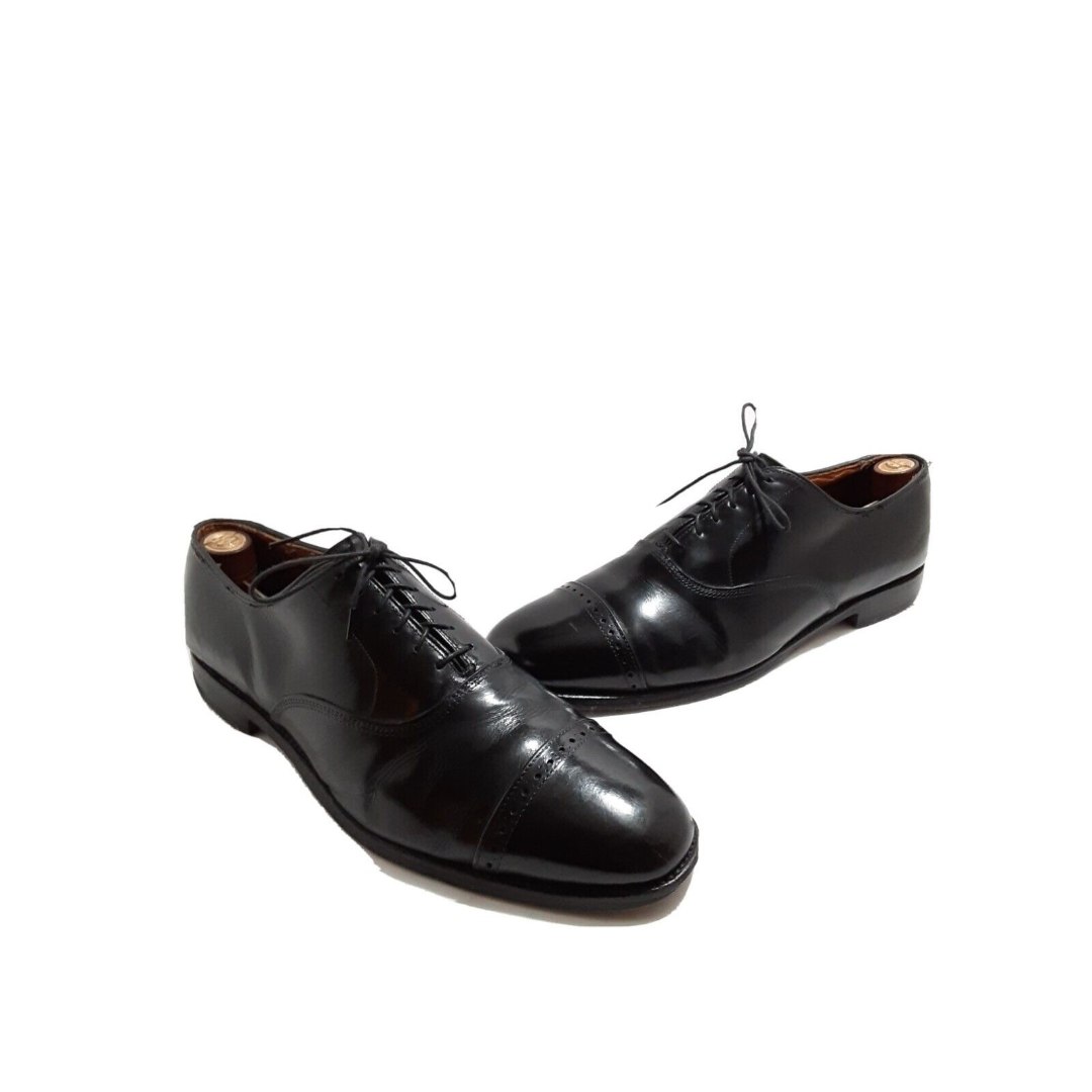 Allen Edmonds Mens Shoes Byron Sz US 11.5 D Black Cap Toe Dress Leather Oxfords