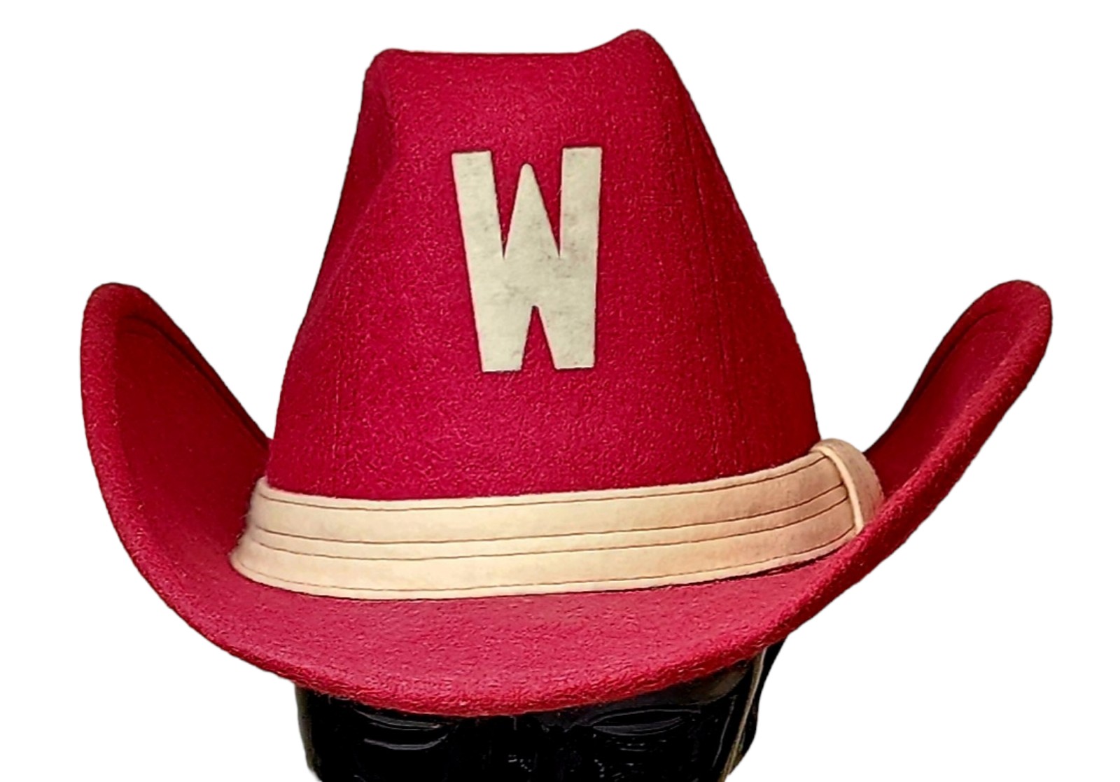 Vintage Collegiate Wisconsin patch felt Western Hat | M 7 - 7 1/8 | Rare USA