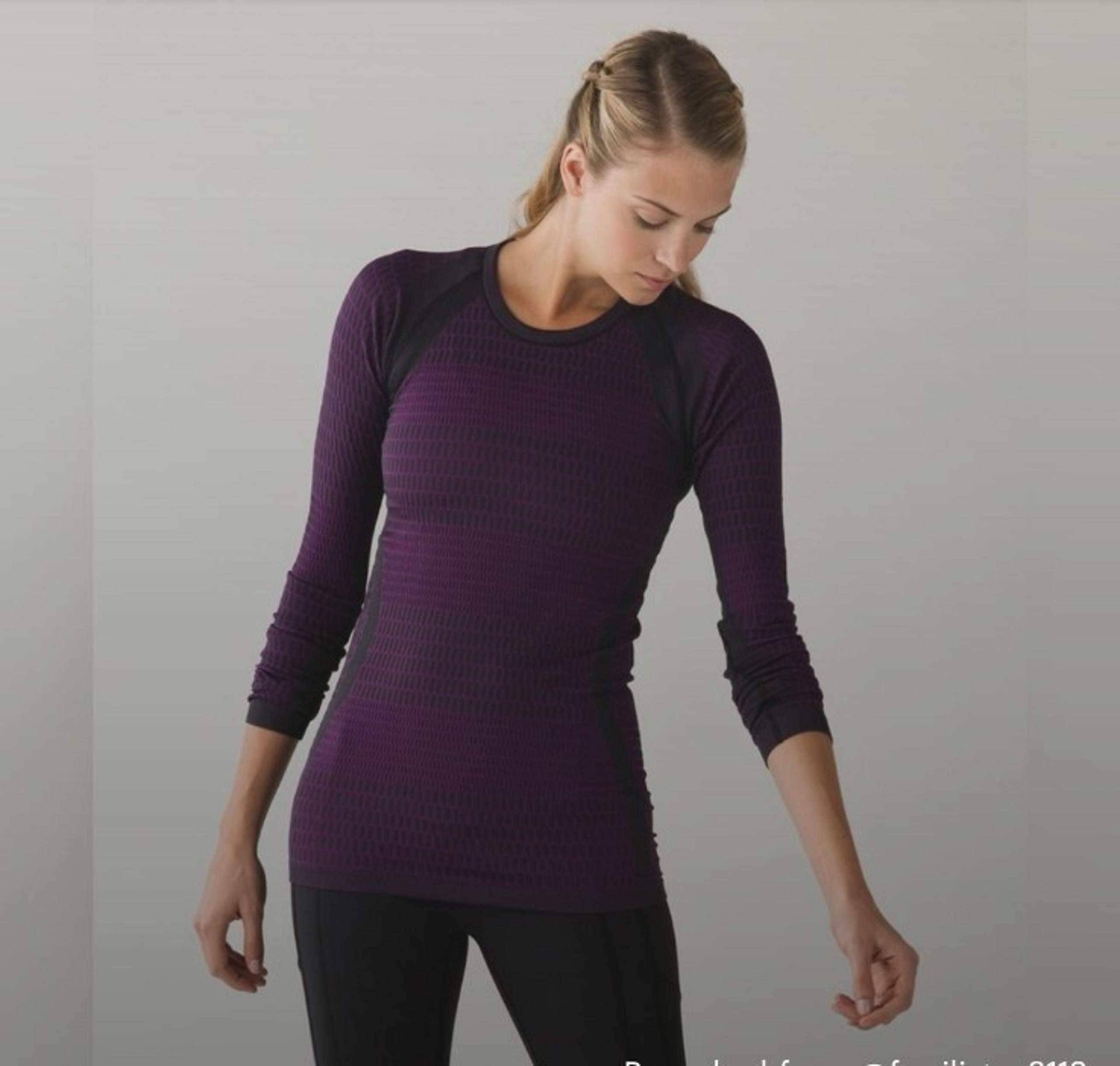 Lululemon About That Base Long SleeveBlack / Tender Violet SZ 12