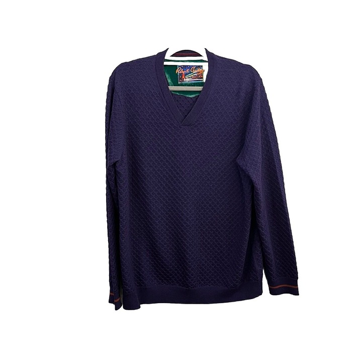 Robert Graham Knowledge Wisdom Truth Sweater 100% Wool Purple Size XL