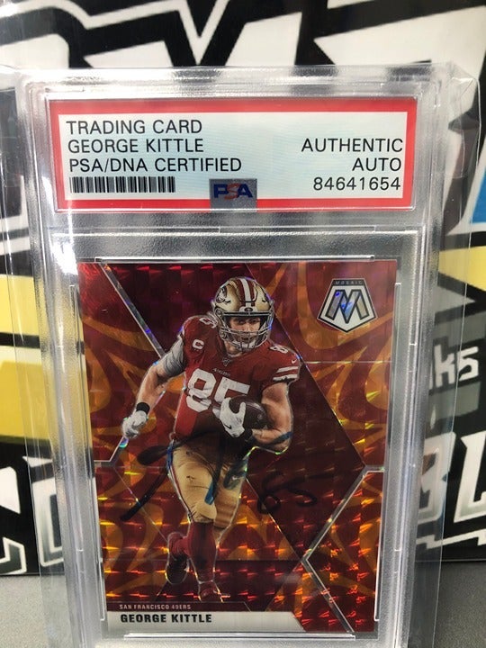 2020 Panini Mosaic #175 George Kittle PSA Certified Autograph. Nice Card!