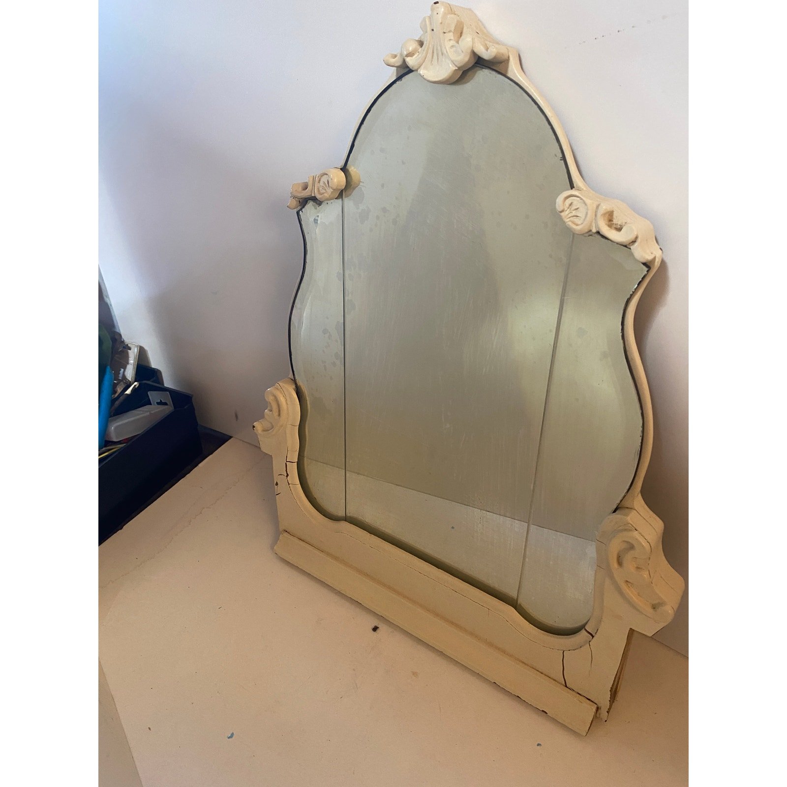 Tabletop Mirror White Wood Disney Princess