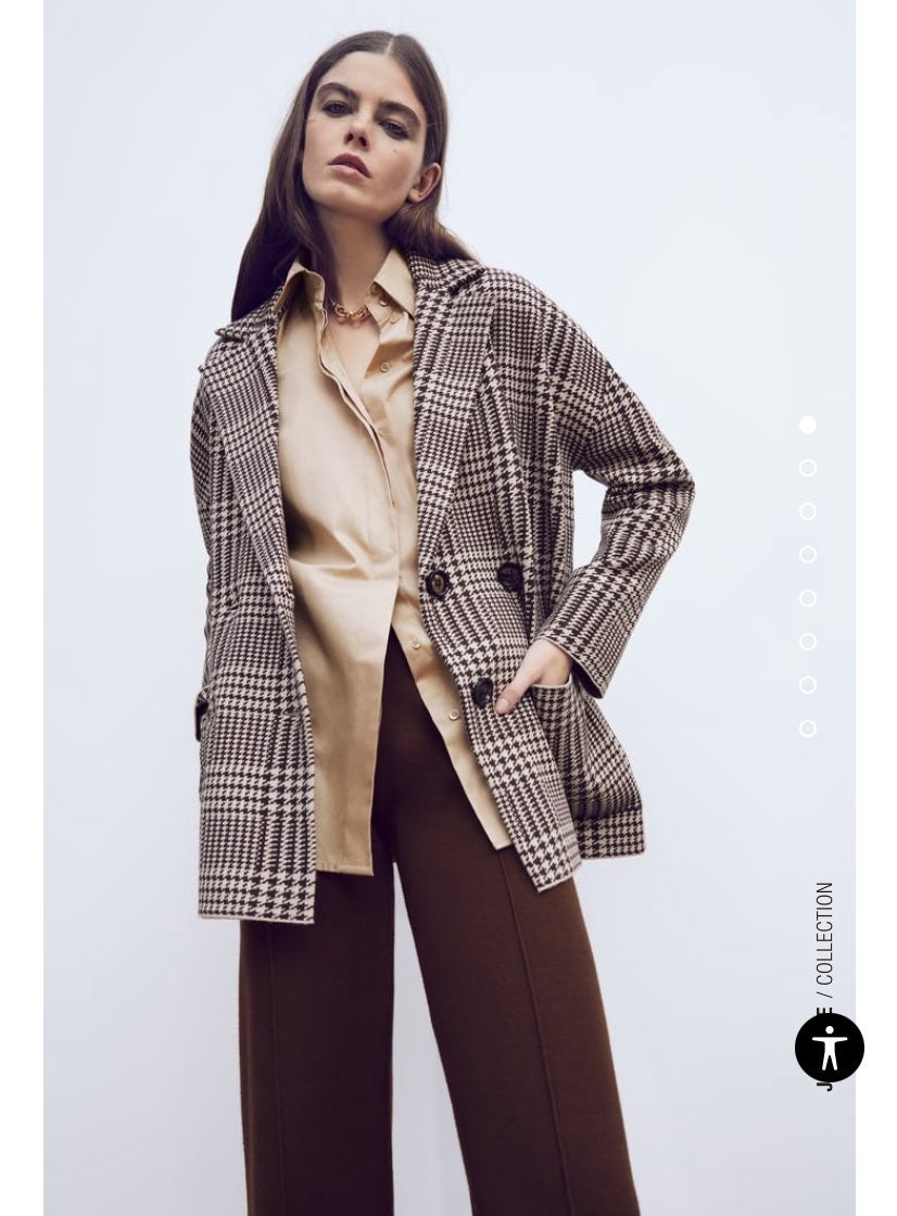 Zara HOUNDSTOOTH KNIT BLAZER