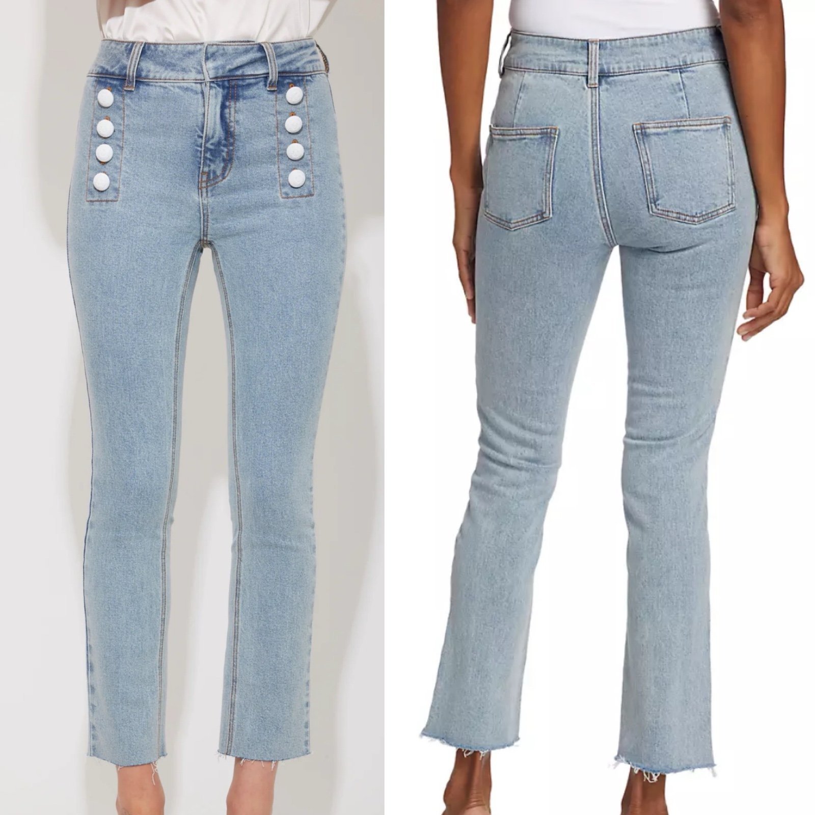 NWT 225 generation love justine denim pants white blue jeans women’s 32