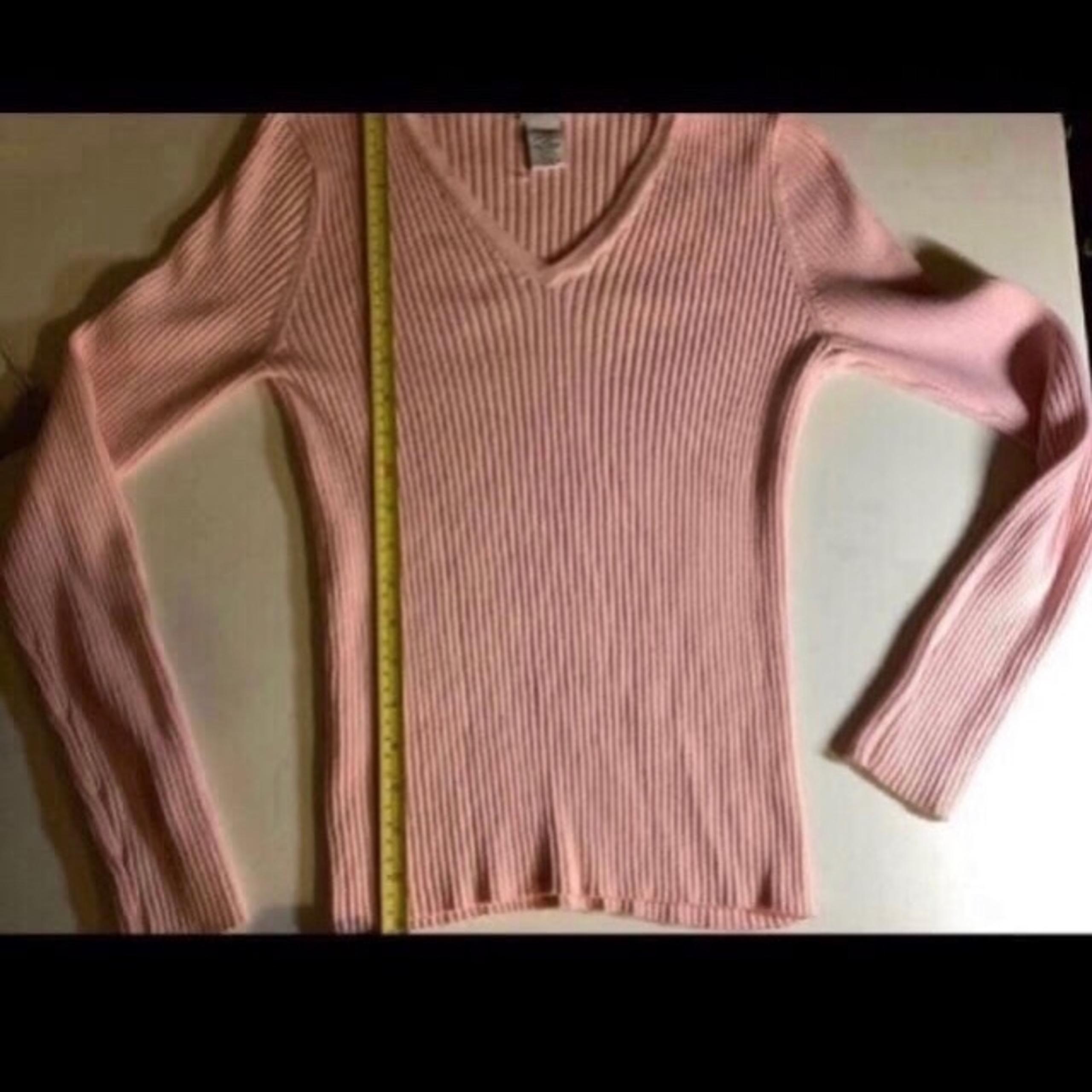 WOMEN'S  VINTAGE CALVIN KLEIN Ribbed V-Neck SWEATER   SIZE M  Pretty In Pink  **