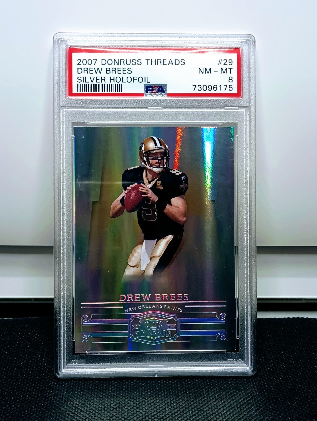 Drew Brees 2007 Donruss Threads Silver Holofoil /100 #29 PSA 8 Pop 1 NFL Saints