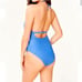 Andie Swim The Lagos One Piece Halter Swimsuit Blue Size Small