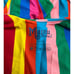 Mumu Mermaid Topanga rainbow stripe low back scoop one piece bikini Small NWOT