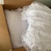 (2) White lace table skirts