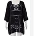 JOHNNY WAS Los Angeles Black Tunic Dress Embroidered S Small Coverup Beach