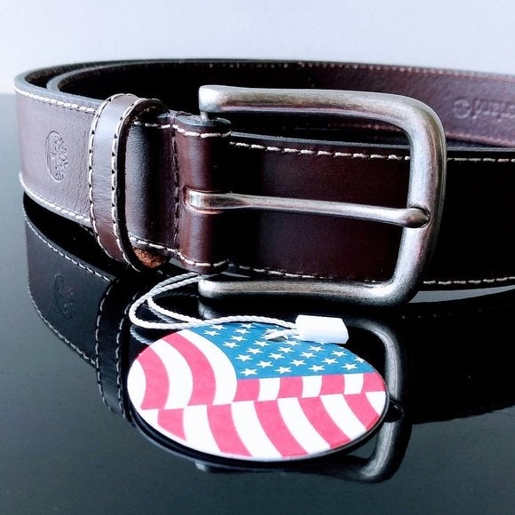 Timberland Men's 100% Genuine Leather Belt Assembled in USA