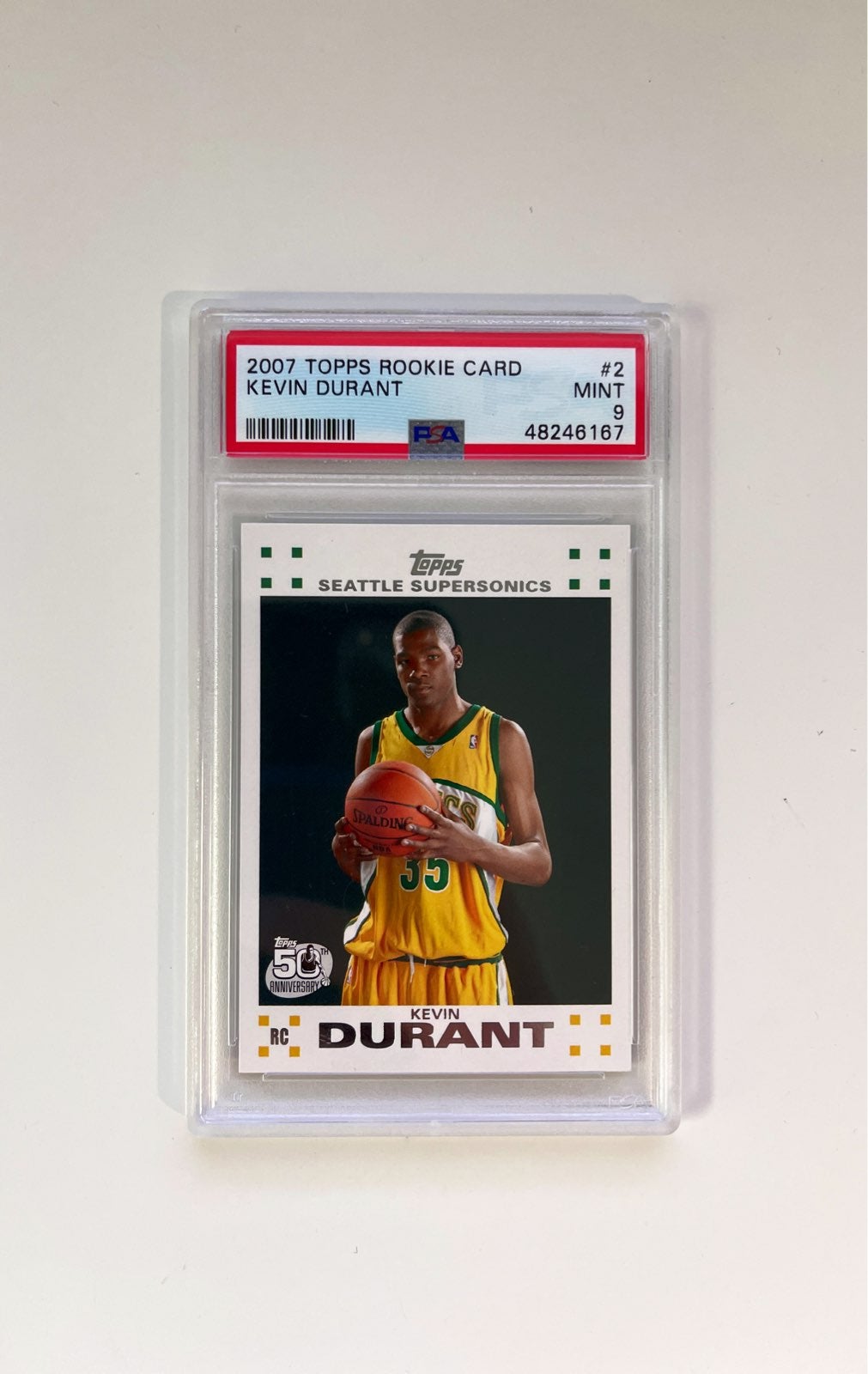 Kevin Durant ROOKIE PSA 9 2007 Topps #2 Brooklyn Nets Supersonics Thunder