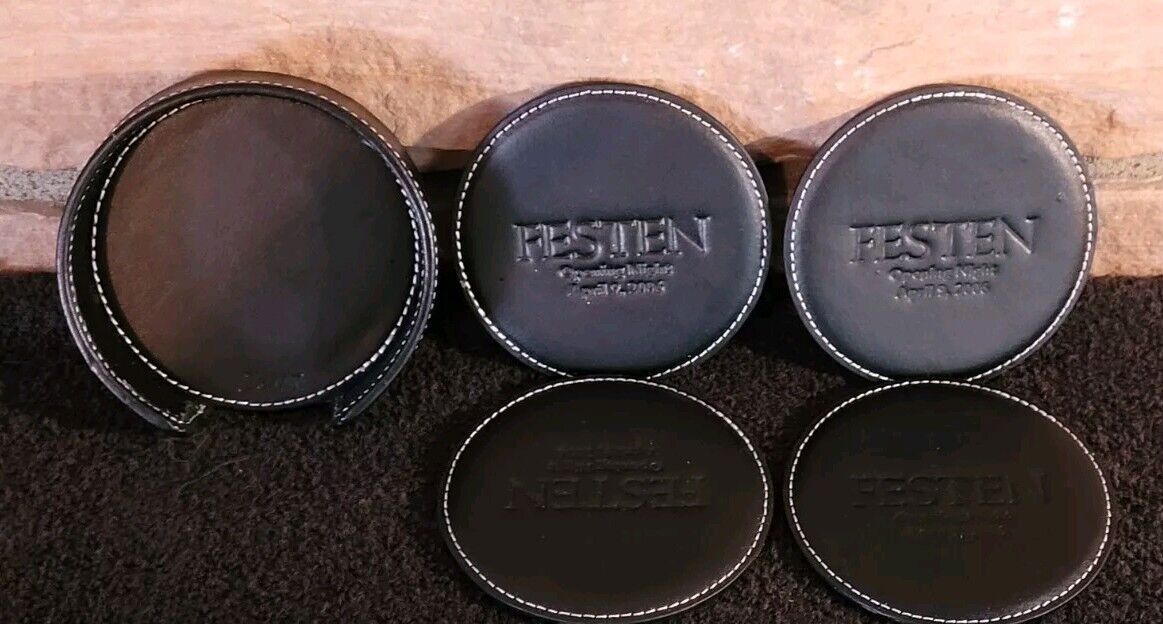 Festen (Juliana Marguiles) Opening Night Gift 4 Leather Engraved Drink Coasters