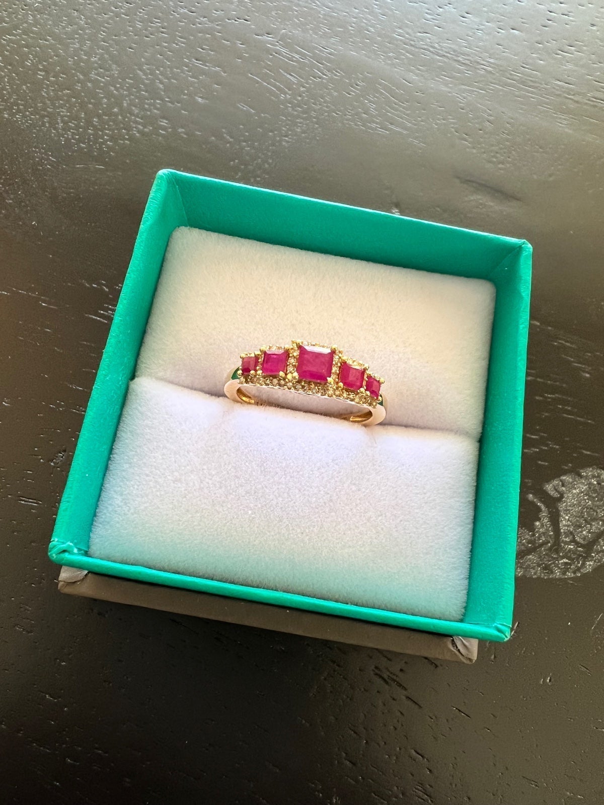 Ruby ring with diamonds in 14k gold