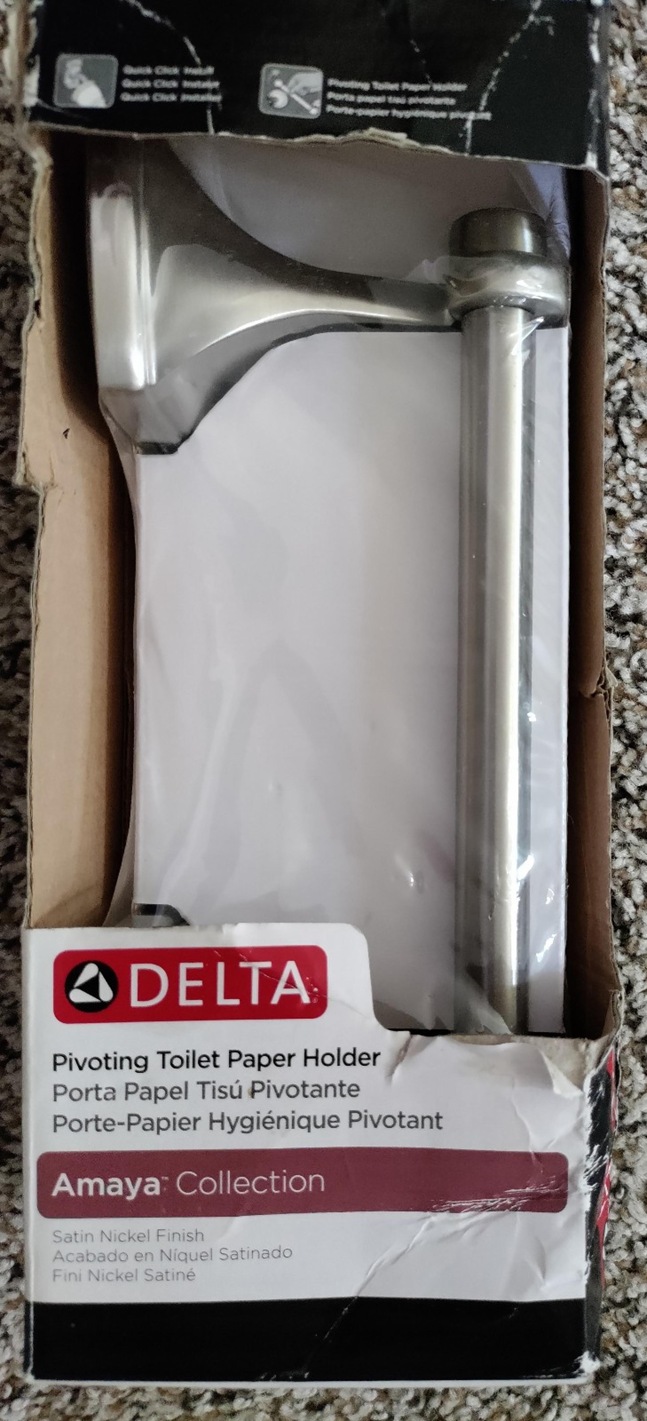 Delta Pivoting toilet paper holder brushed nickel Amaya collection