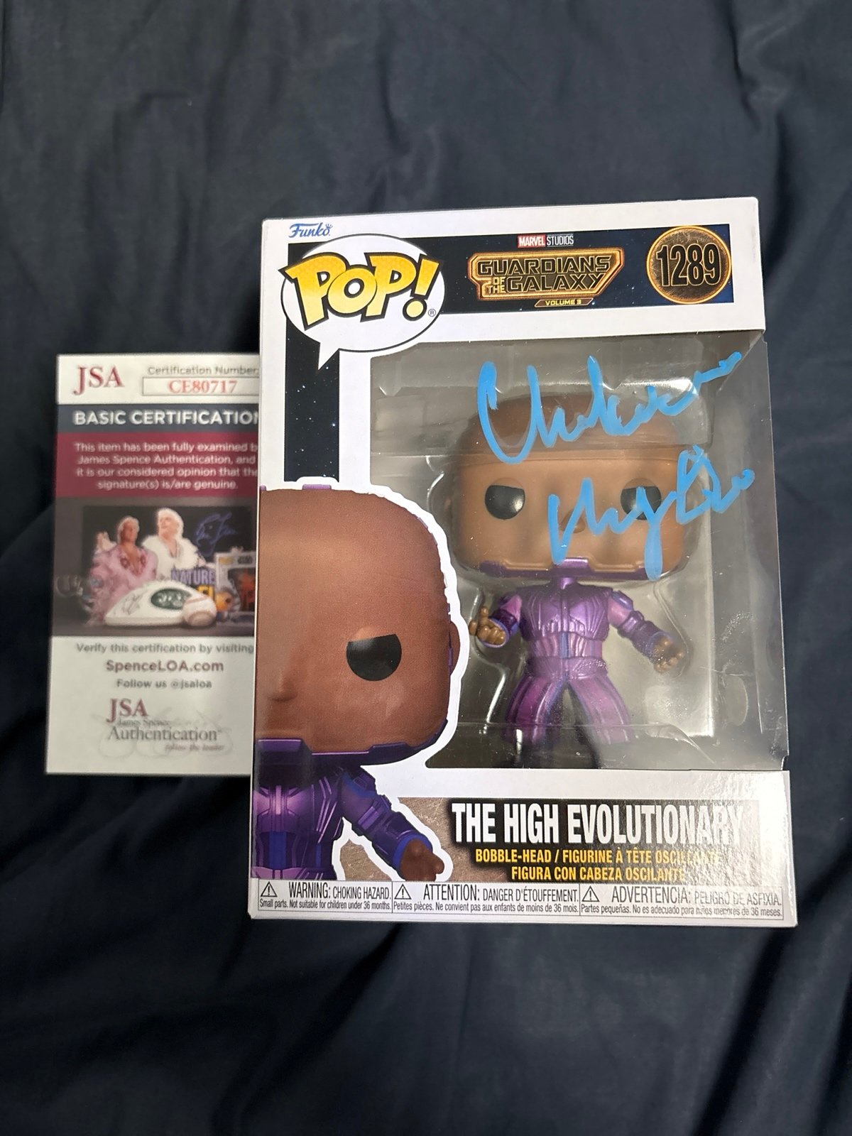 HIGH EVOLUTIONARY CHUKWUDI IWUJI SIGNED AUTOGRAPHED FUNKO MARVEL COA JSA GOTG