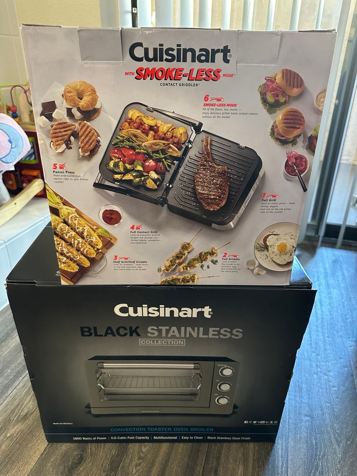 Smokeless griddler & convention toaster oven broiler