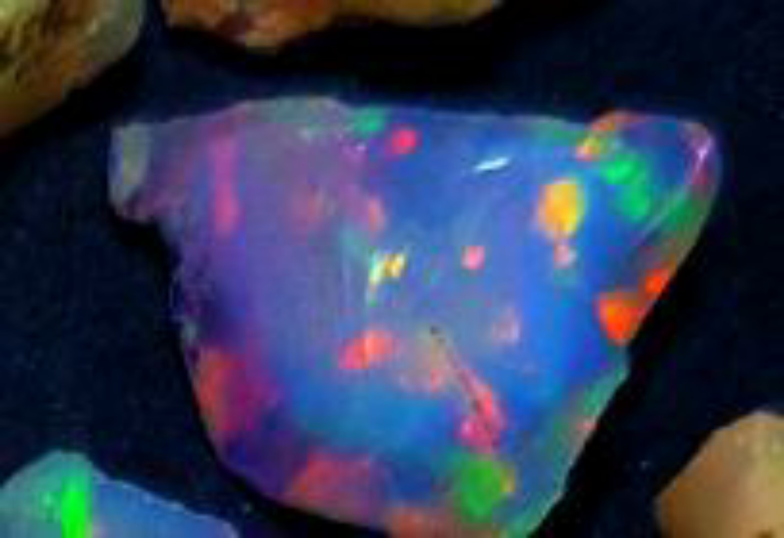 Australian free formed natural black opal