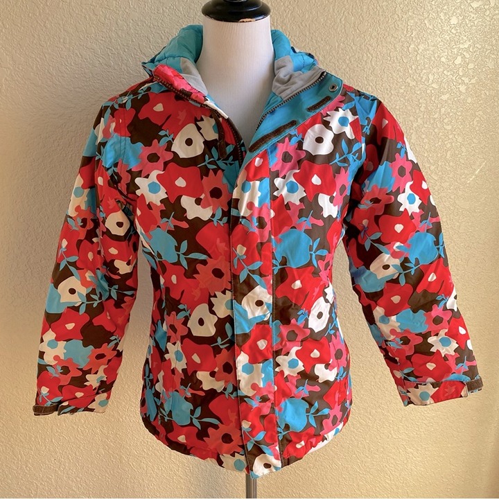 The North Face HeatSeeker Hyvent Jacket Ski Coat Insulated Floral Hooded: Large