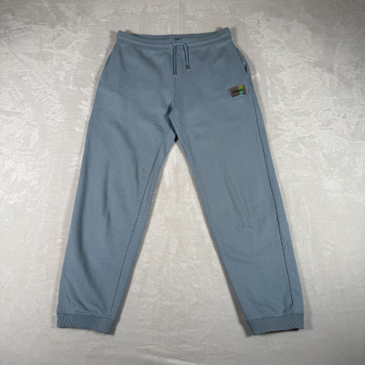 Hugo Boss Jogger Men Size M Dusty Blue Red Label Drawstring Logo Comfort