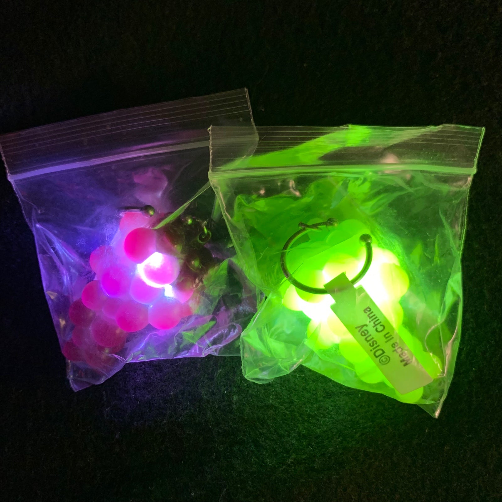 Disneyland Green & Red Purple Grapes Glow Cube Charm Food and Wine Festival