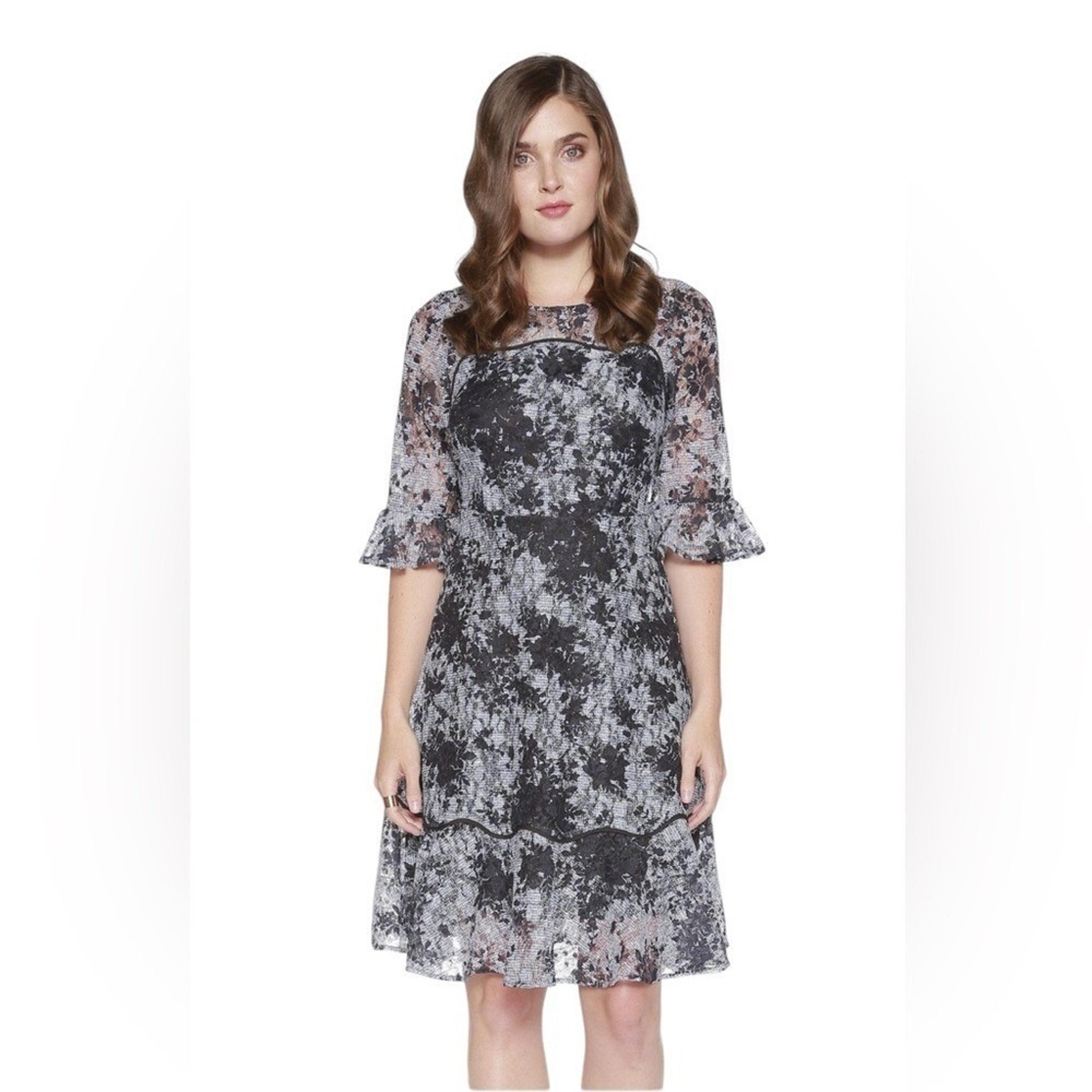 NWT Eva Franco Nancy Lace Fiona Midi Tiered Dress, Women's Size 6