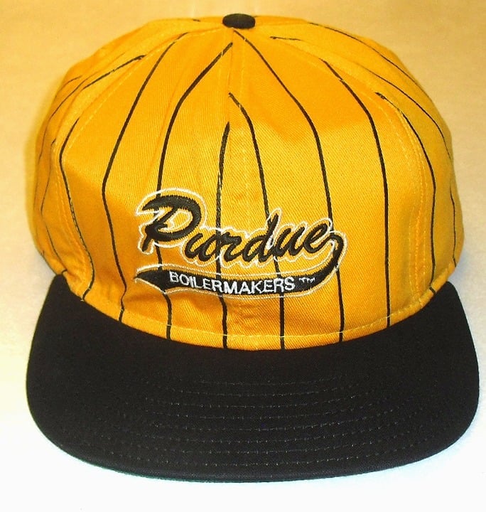 Purdue Boilermakers Vintage 90s Original Pinstripes Mens Snapback hat Ncaa