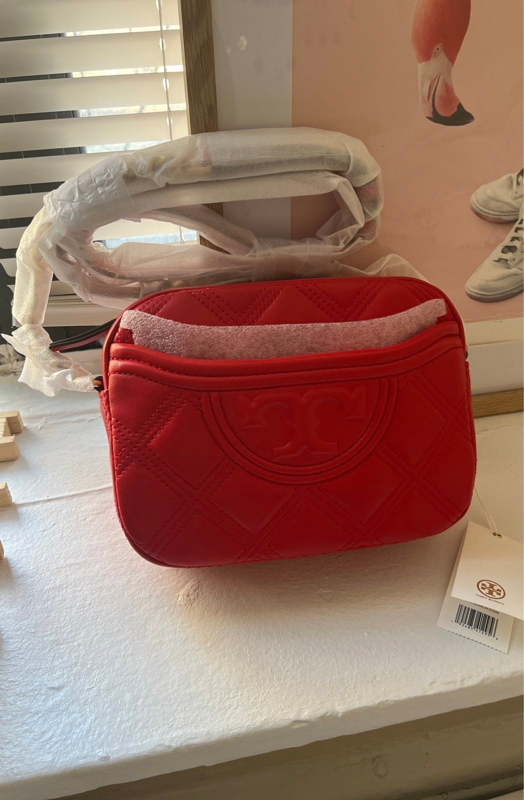 New!!Tory burch☆Fleming soft camera bag/red shoulder bag