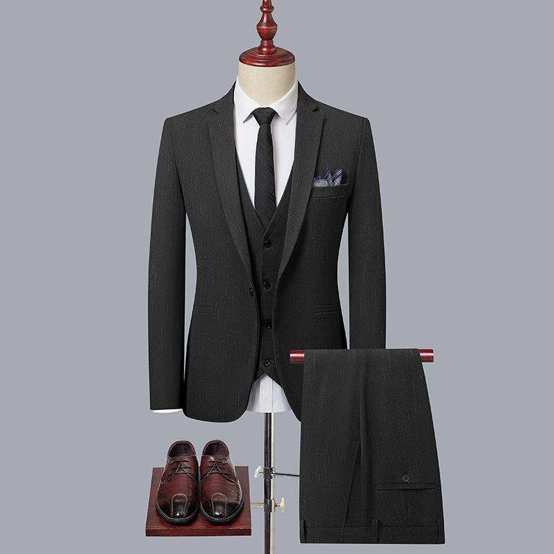 Business suit, three-piece suit, 3-piece suit, 3-piece set striped men's suit.