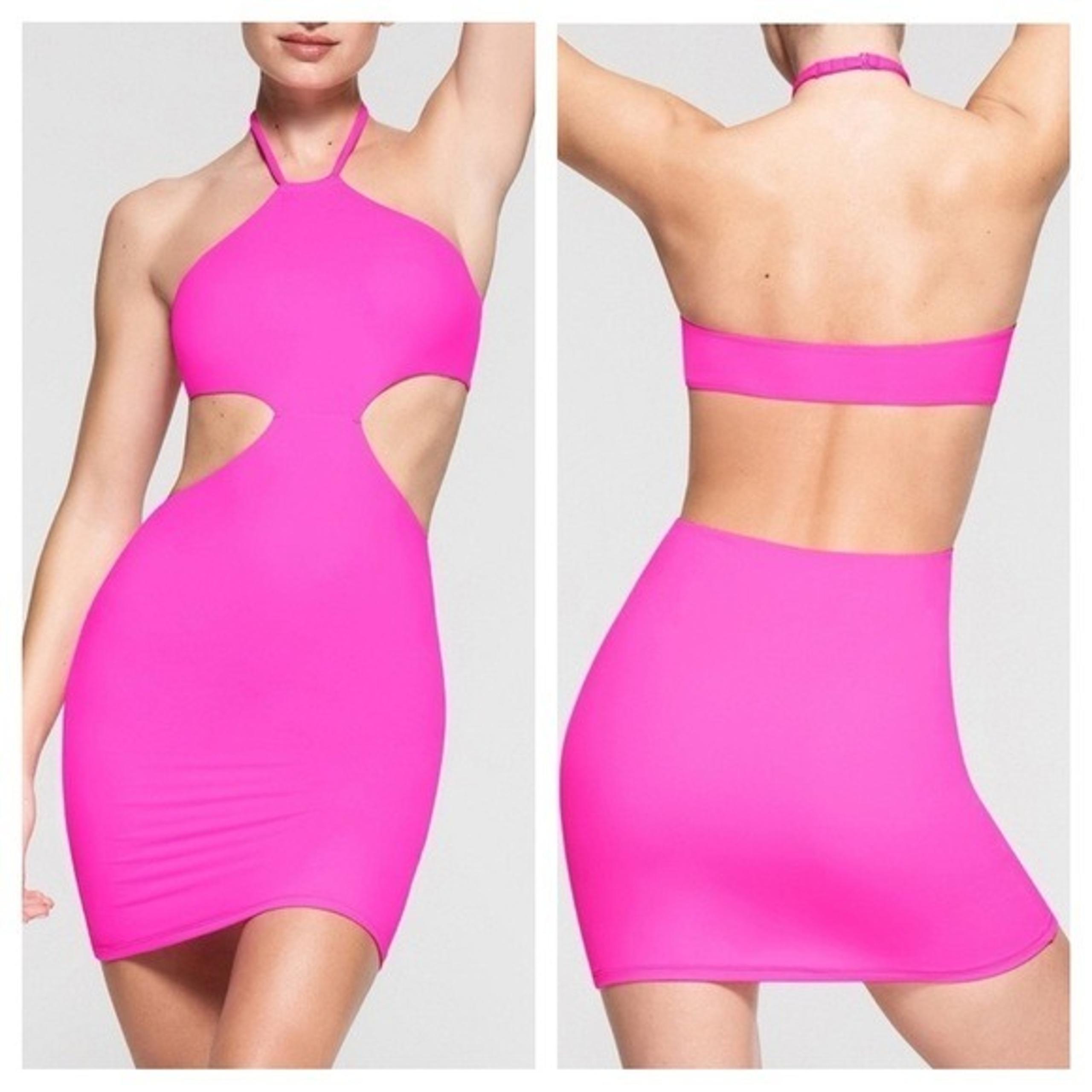 NWT Skims Fits Everybody Cut Out Halter Dress 3X Limited Edition Neon Pink Mini