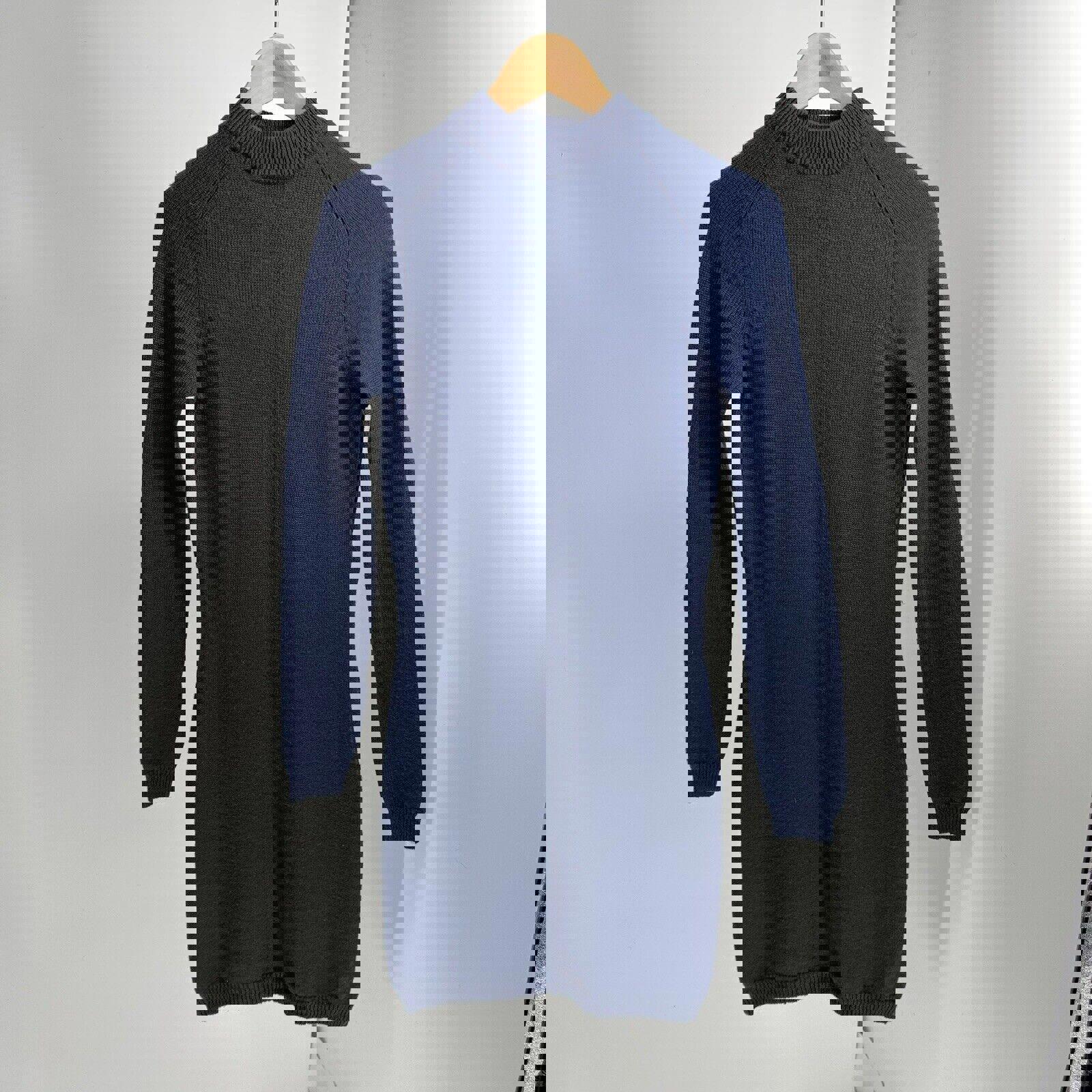 Steven Alan 100% Wool Sweater dress Tunic Dress Womens Medium M Navy Long Sleeve