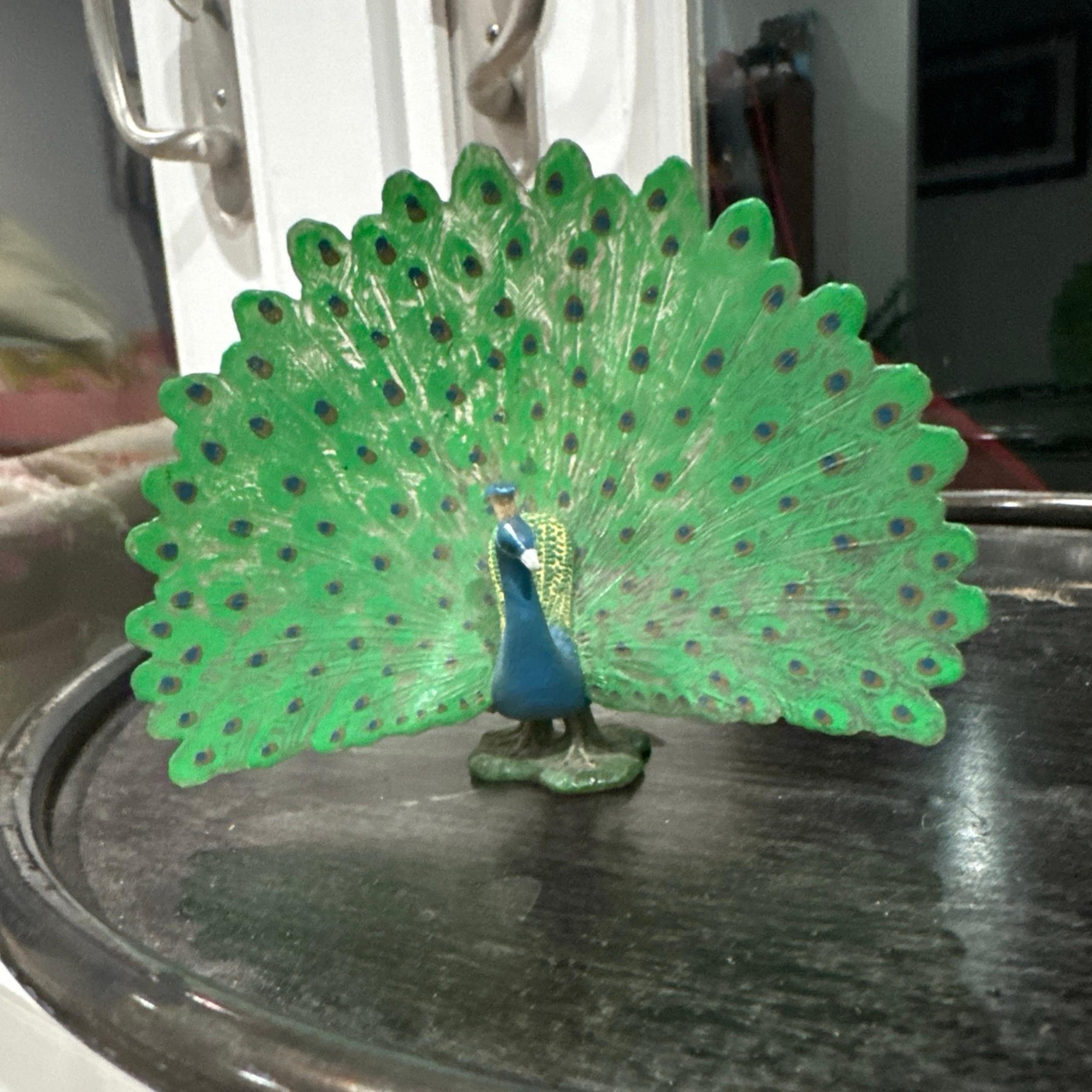 Schleich Peacock Figurine 2012 D-73528 Retired & Rare  3.75"