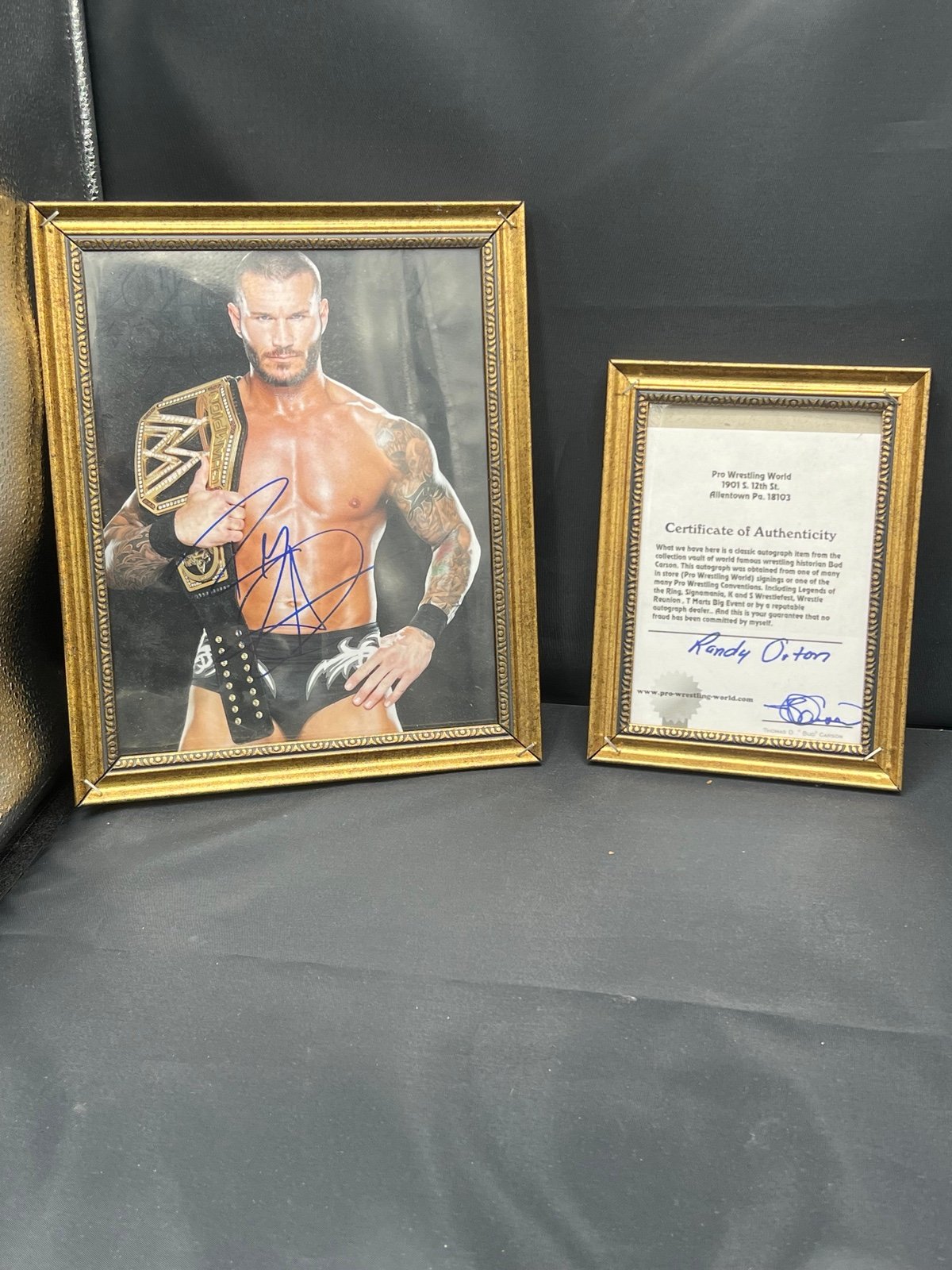 Randy Orton Autographed Photo WWE WWF photo with COA framed