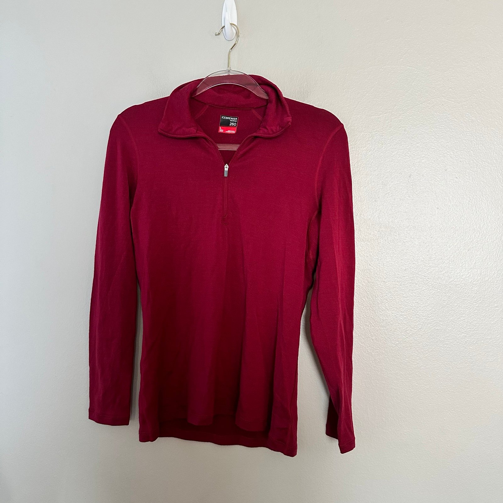 Icebreaker merino 260 burgundy long sleeve shirt size large