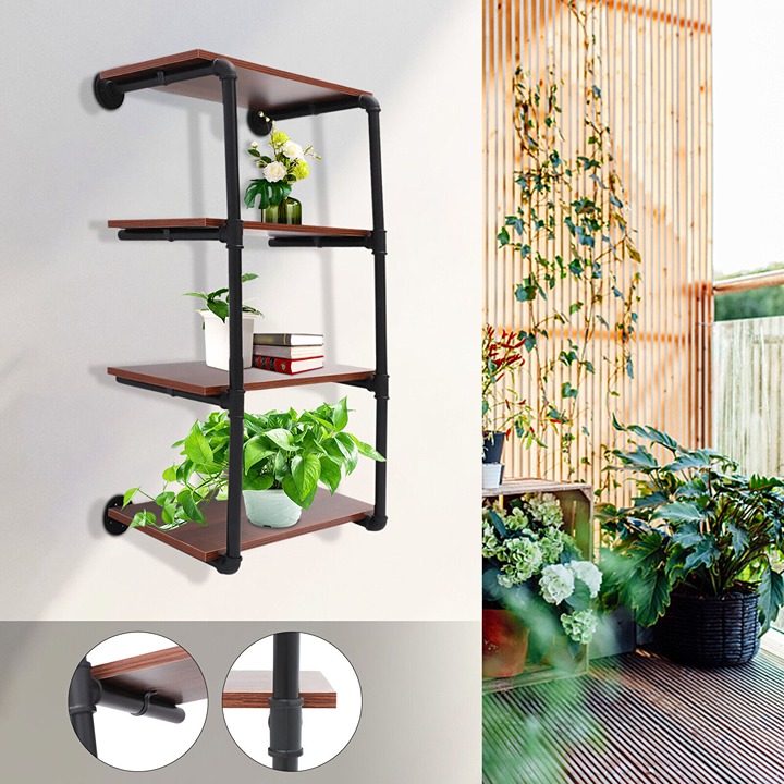 Home Office 4-Tier Utility Bookshelf Shelf Display Storage Rack Plant Flower