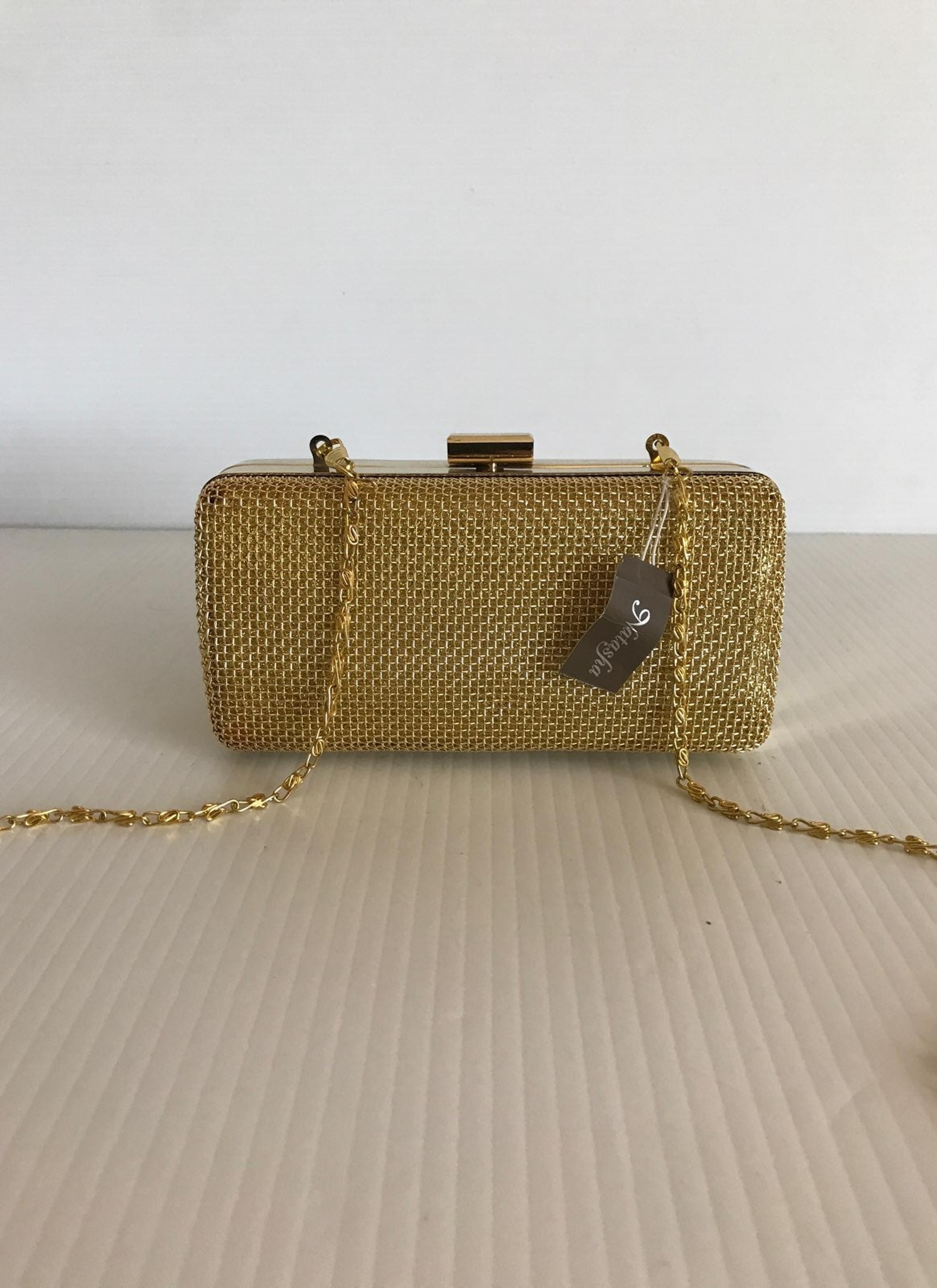 Natasha Evening Bag Party Clutch Gold